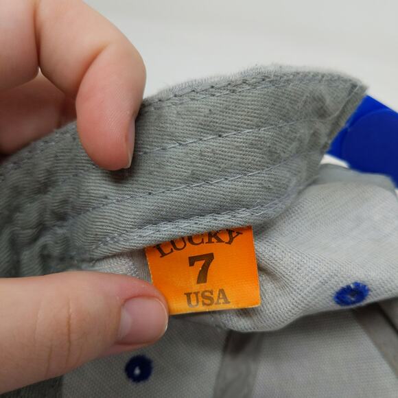 Lucky 7 Brand Myrtle Beach South Carolina Snapback Hat Embroidered Logo Gray - Picture 11 of 12